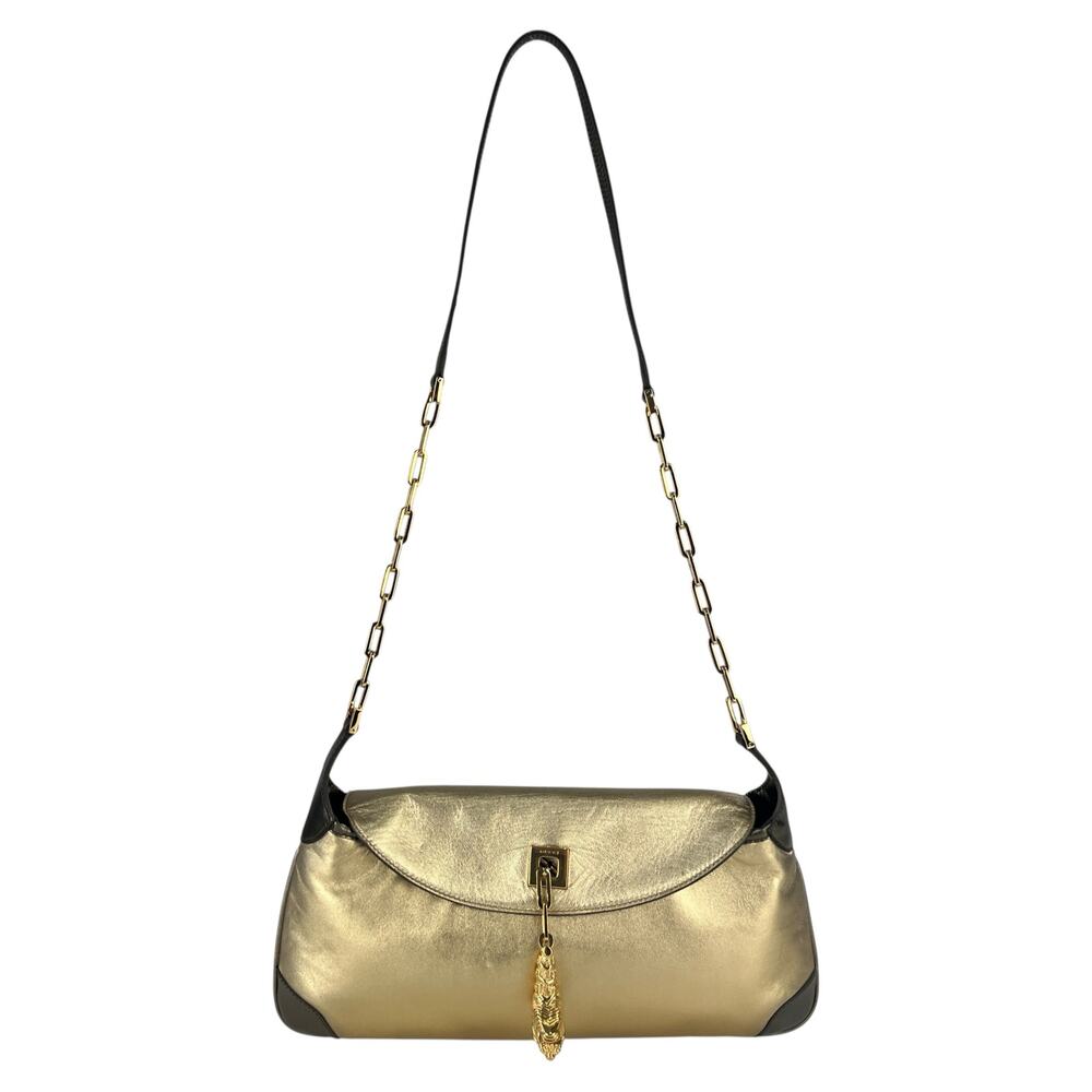 Gucci Tiger Charm Leather Shoulder Bag